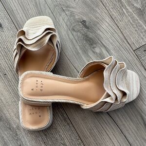 A New Day Women's Cream Ruffle Sandals